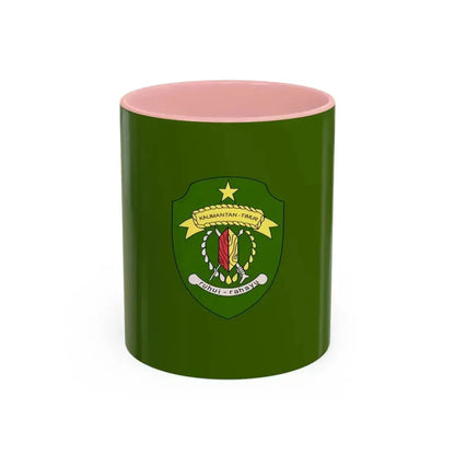 Flag of East Kalimantan Indonesia - Accent Coffee Mug 11oz Pink - Go Mug Yourself