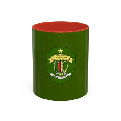 Flag of East Kalimantan Indonesia - Accent Coffee Mug 11oz Red - Go Mug Yourself