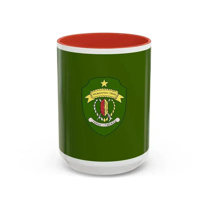 Flag of East Kalimantan Indonesia - Accent Coffee Mug 15oz Red - Go Mug Yourself