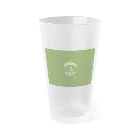 Flag of East Kalimantan Indonesia - Frosted Pint Glass 16oz 16oz Frosted - Go Mug Yourself