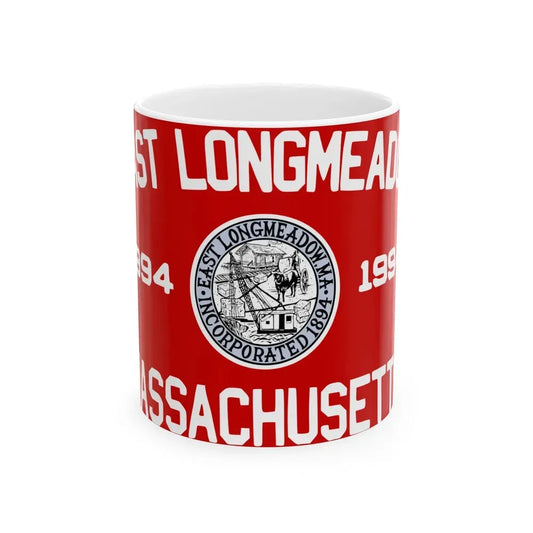 Flag of East Longmeadow Massachusetts (United States) White Coffee Mug 11oz - Go Mug Yourself