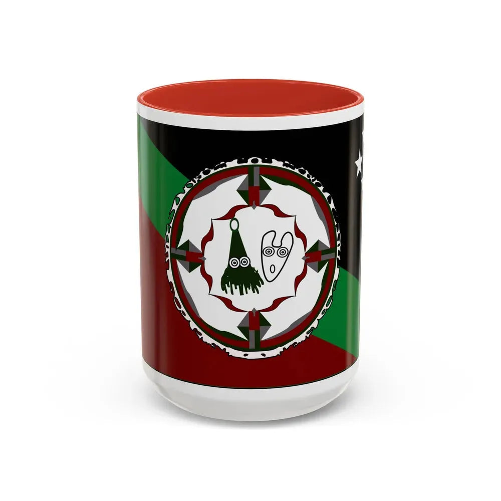 Flag of East New Britain Papa New Guinea - Accent Coffee Mug 15oz Red - Go Mug Yourself