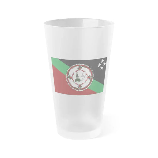 Flag of East New Britain Papa New Guinea - Frosted Pint Glass 16oz 16oz Frosted - Go Mug Yourself