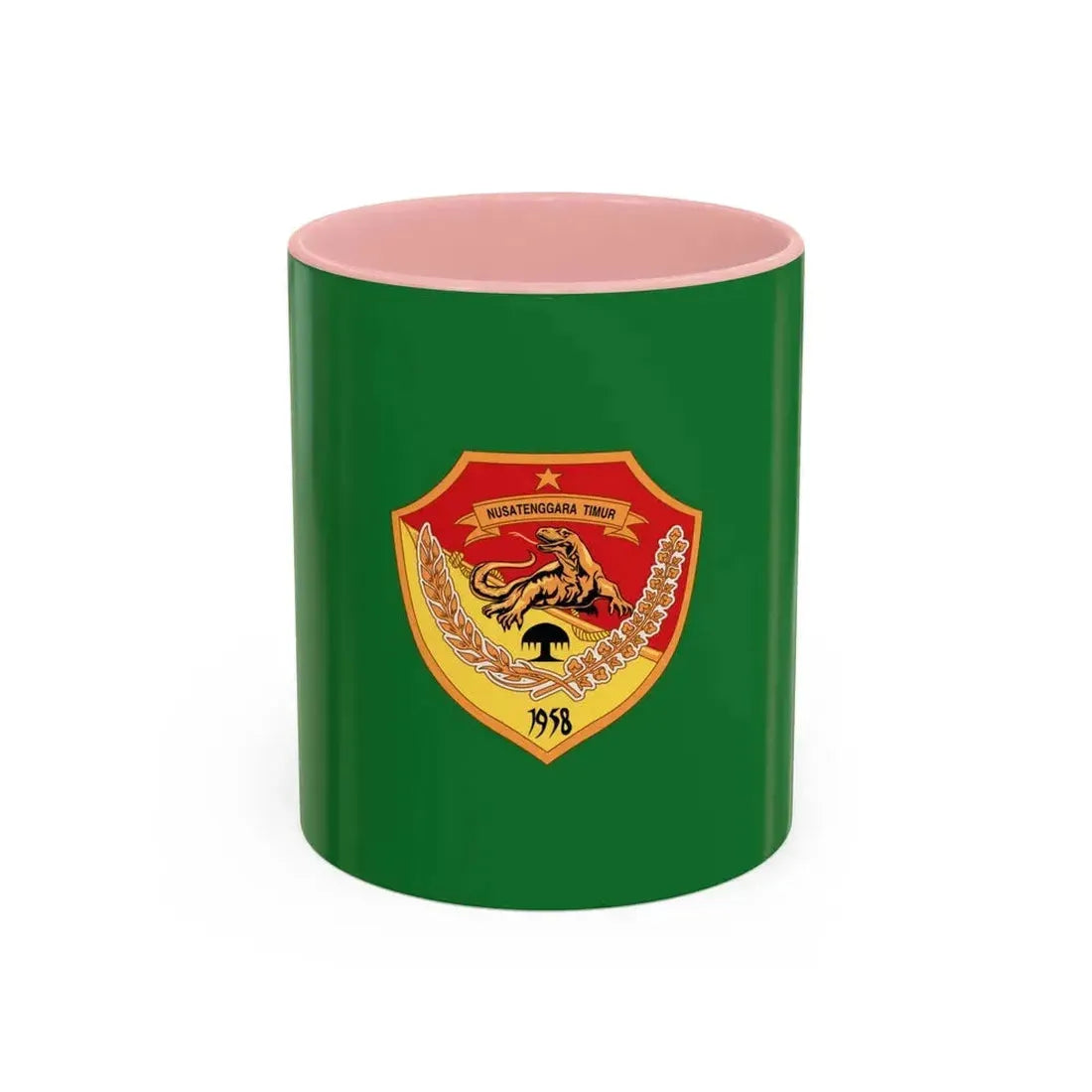 Flag of East Nusa Tenggara Indonesia - Accent Coffee Mug 11oz Pink - Go Mug Yourself
