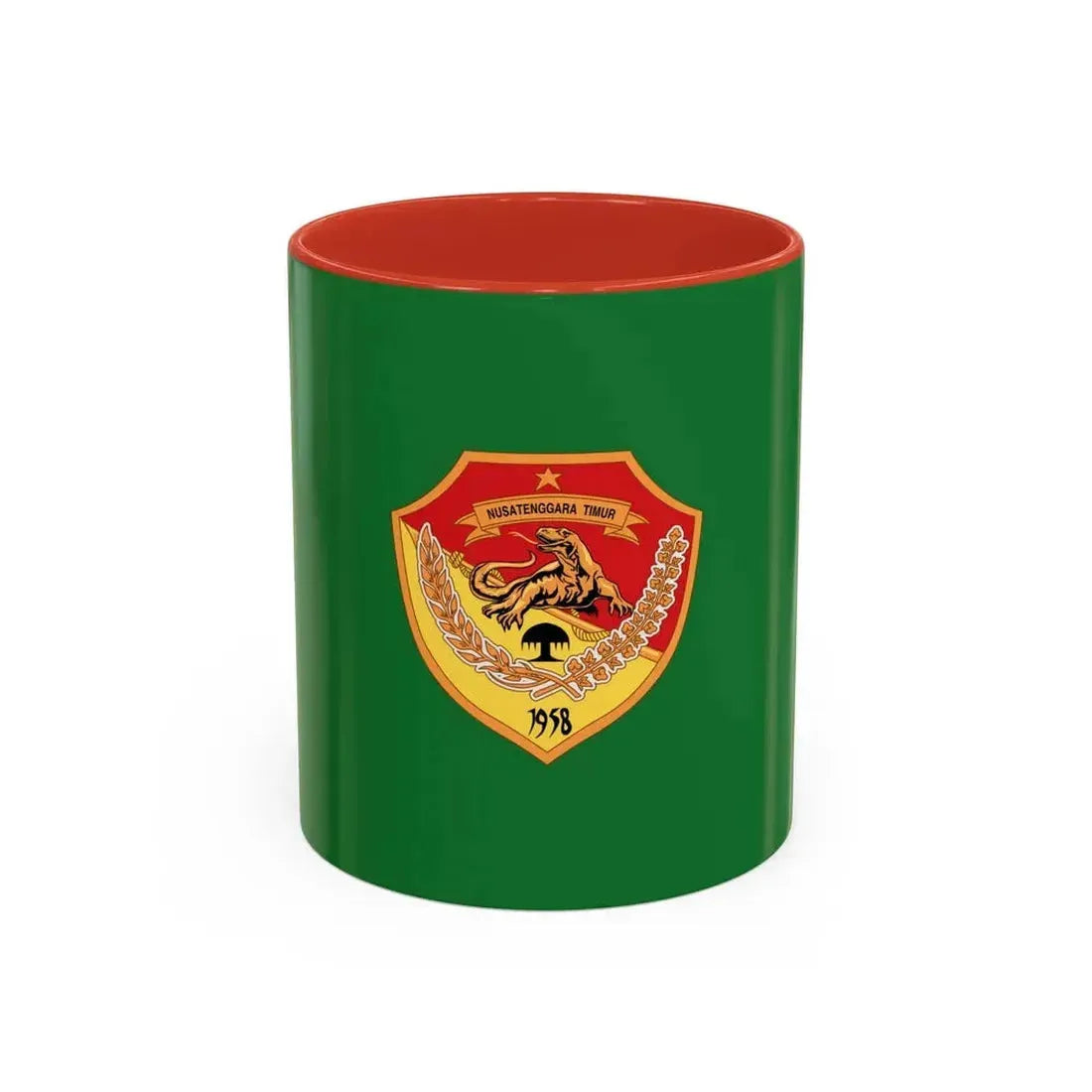 Flag of East Nusa Tenggara Indonesia - Accent Coffee Mug 11oz Red - Go Mug Yourself