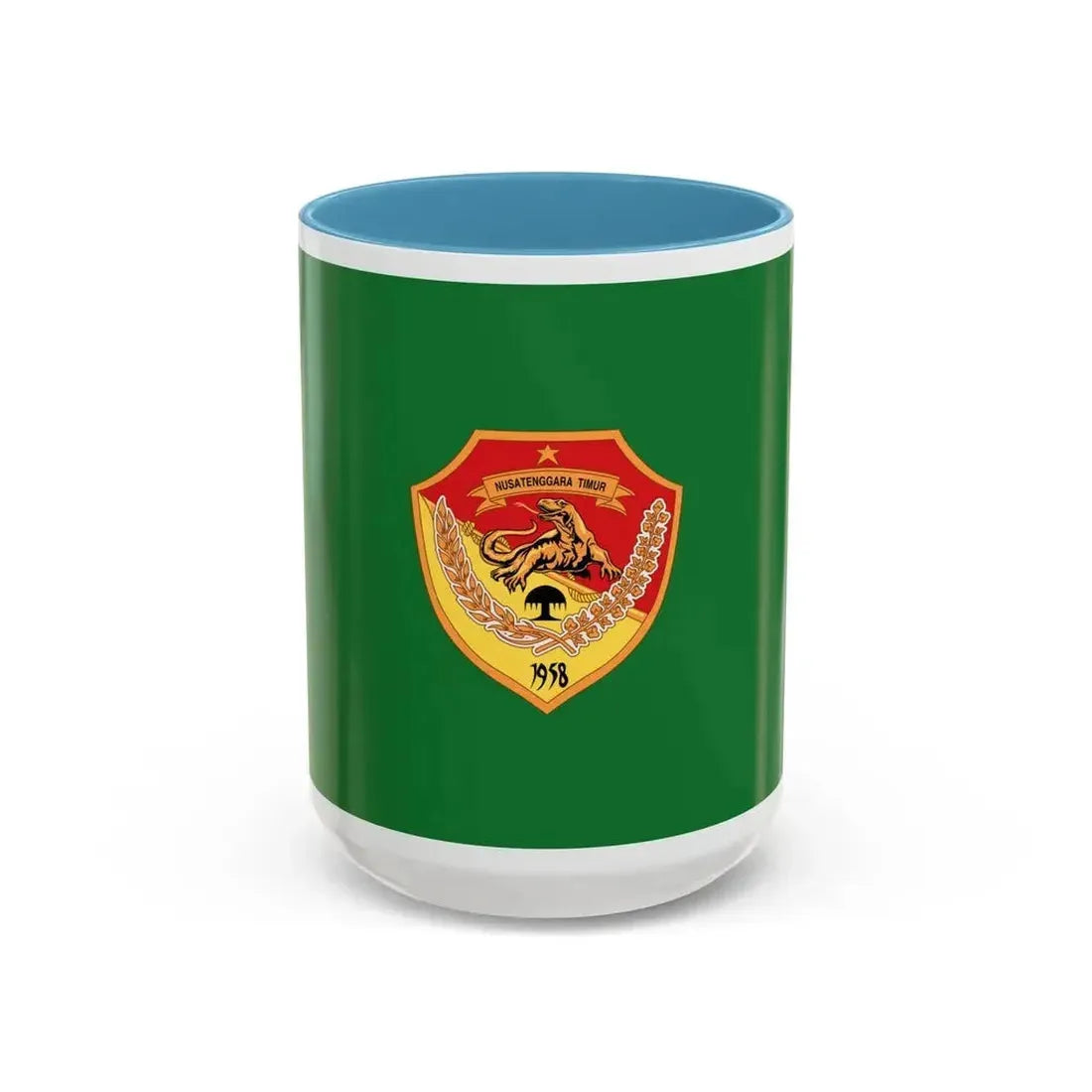 Flag of East Nusa Tenggara Indonesia - Accent Coffee Mug 15oz Light Blue - Go Mug Yourself