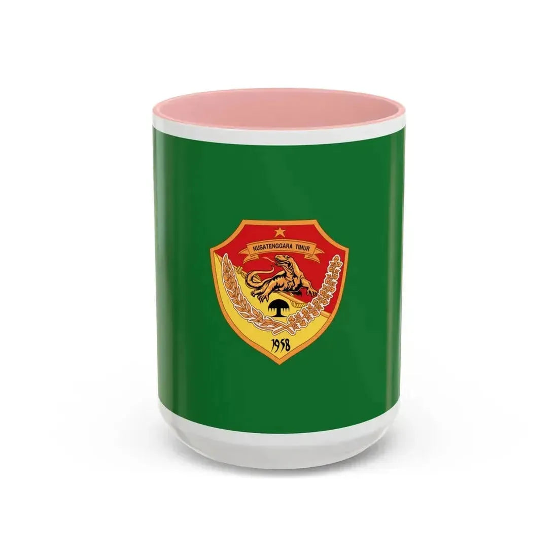 Flag of East Nusa Tenggara Indonesia - Accent Coffee Mug 15oz Pink - Go Mug Yourself