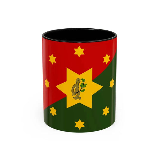 Flag of Eastern Highlands Papa New Guinea - Accent Coffee Mug 11oz Black - Go Mug Yourself