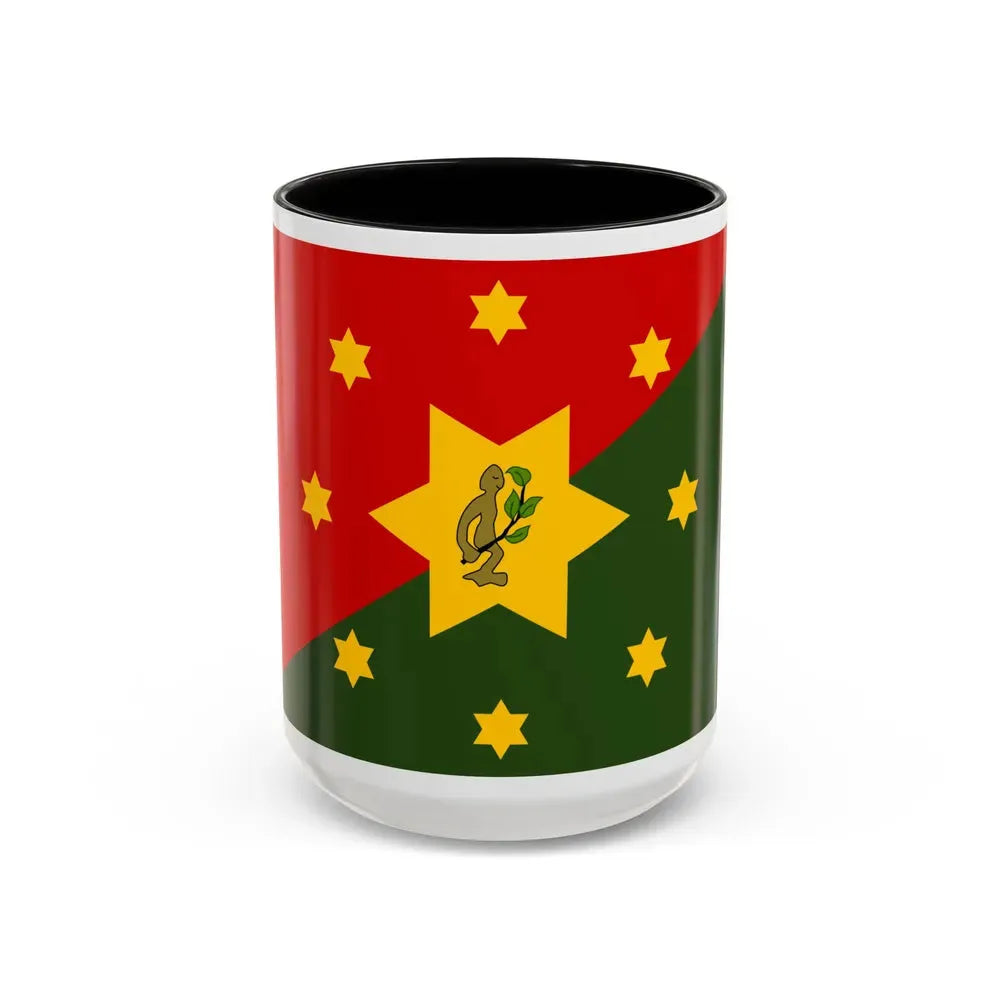 Flag of Eastern Highlands Papa New Guinea - Accent Coffee Mug 15oz Black - Go Mug Yourself