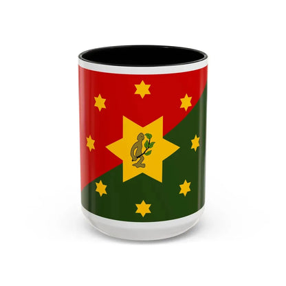Flag of Eastern Highlands Papa New Guinea - Accent Coffee Mug 15oz Black - Go Mug Yourself