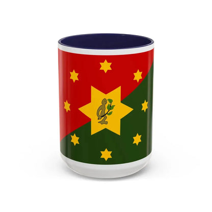 Flag of Eastern Highlands Papa New Guinea - Accent Coffee Mug 15oz Navy - Go Mug Yourself