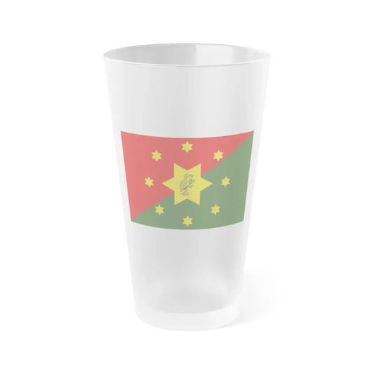 Flag of Eastern Highlands Papa New Guinea - Frosted Pint Glass 16oz 16oz Frosted - Go Mug Yourself