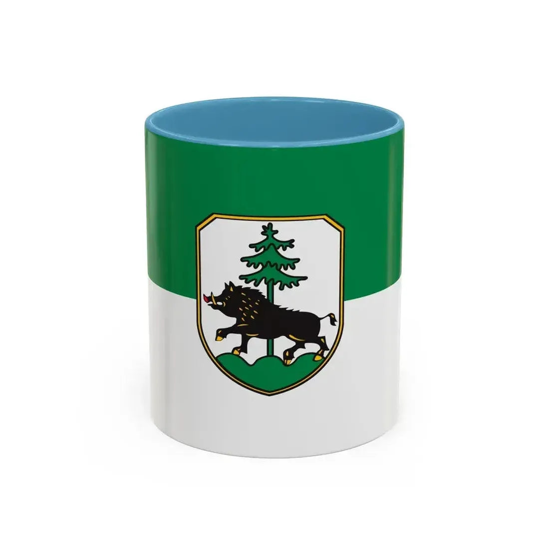Flag of Ebersberg Germany - Accent Coffee Mug 11oz Light Blue - Go Mug Yourself
