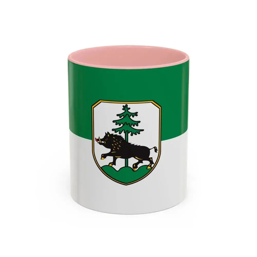 Flag of Ebersberg Germany - Accent Coffee Mug 11oz Pink - Go Mug Yourself