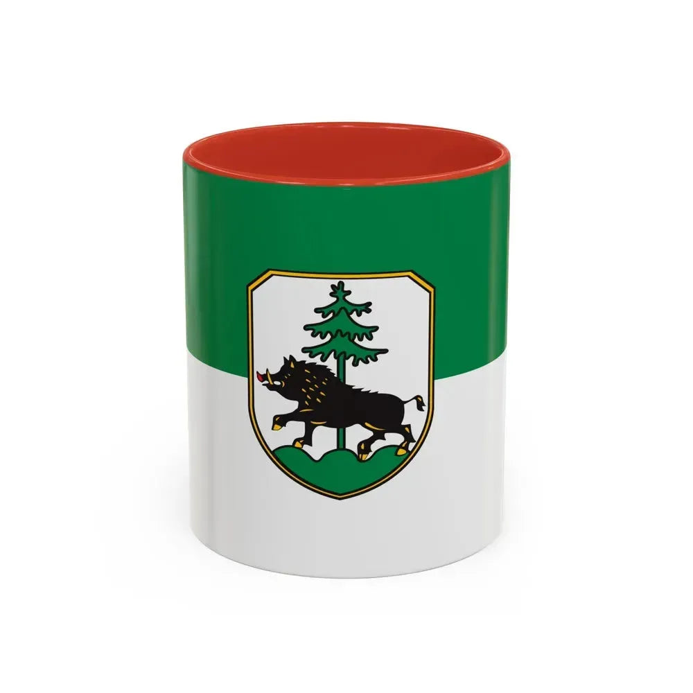 Flag of Ebersberg Germany - Accent Coffee Mug 11oz Red - Go Mug Yourself