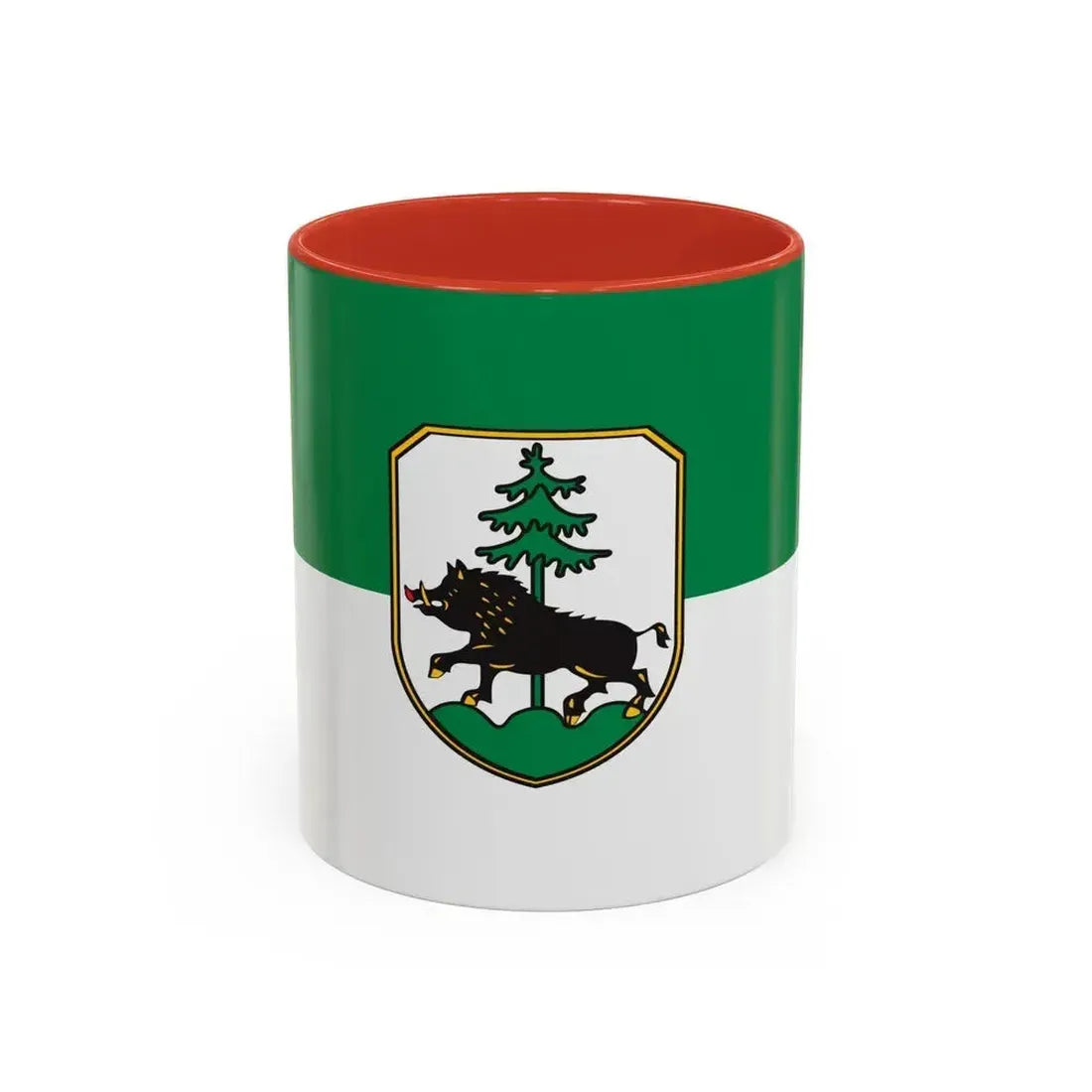 Flag of Ebersberg Germany - Accent Coffee Mug 11oz Red - Go Mug Yourself