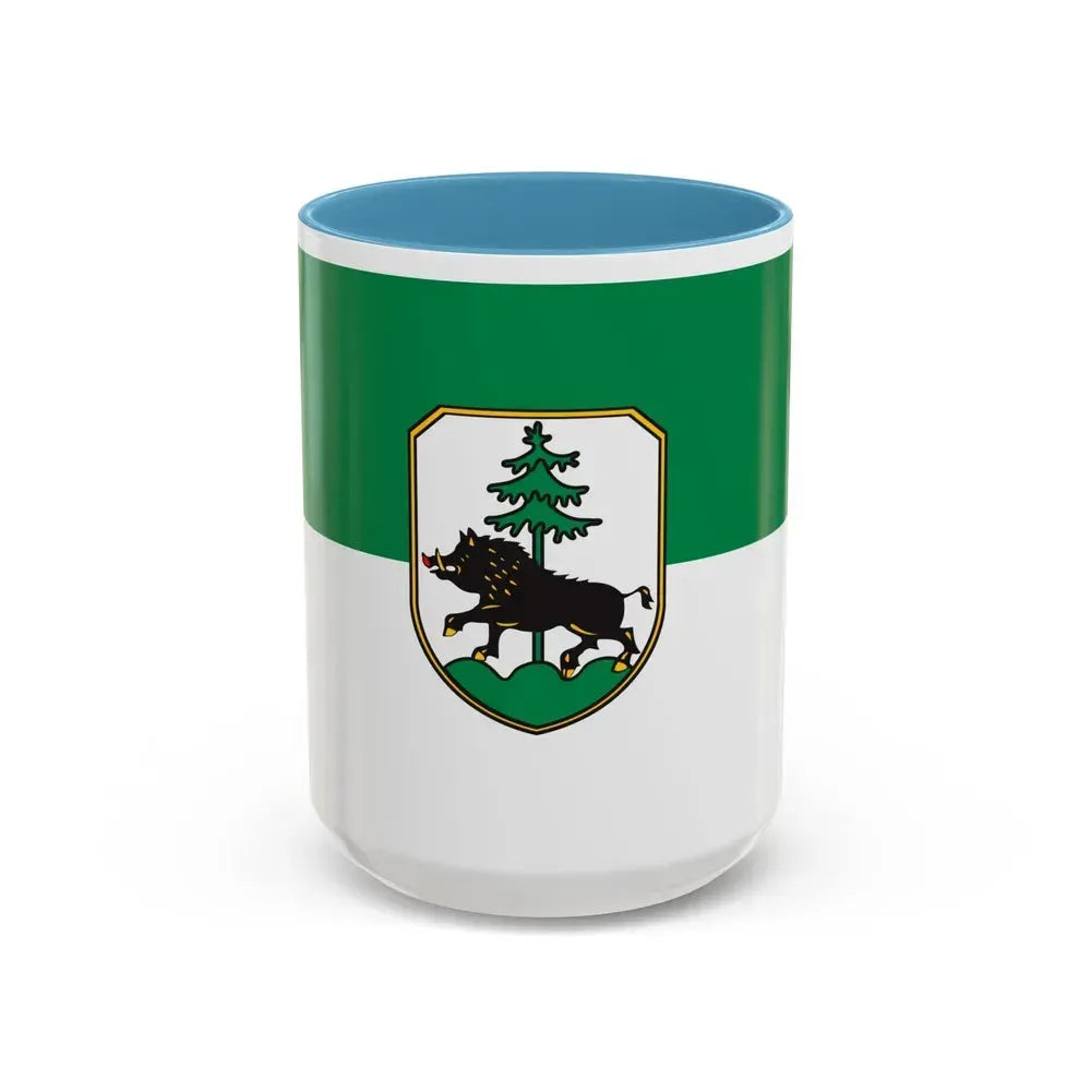 Flag of Ebersberg Germany - Accent Coffee Mug 15oz Light Blue - Go Mug Yourself