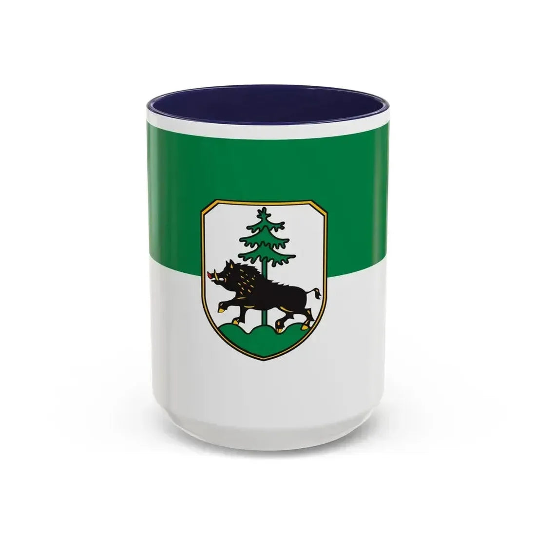 Flag of Ebersberg Germany - Accent Coffee Mug 15oz Navy - Go Mug Yourself