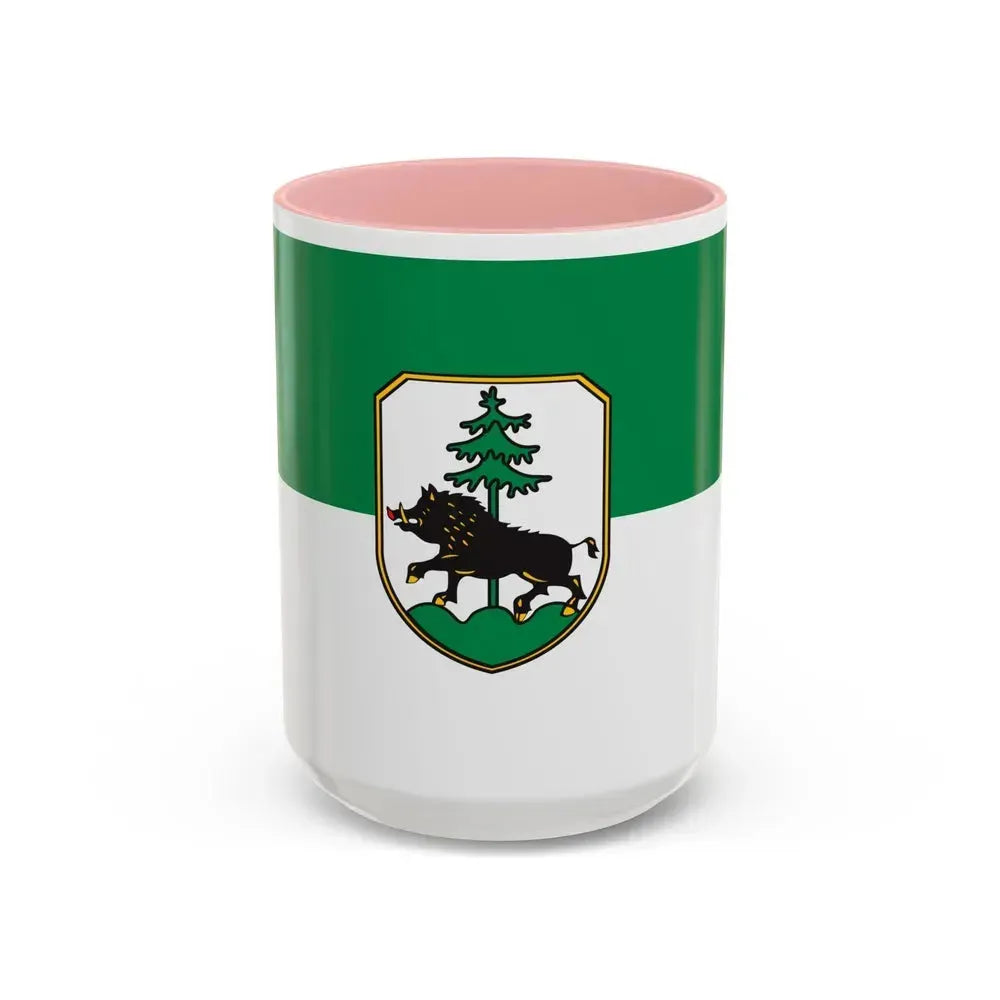 Flag of Ebersberg Germany - Accent Coffee Mug 15oz Pink - Go Mug Yourself