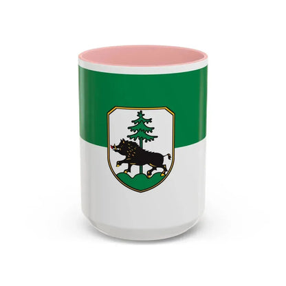 Flag of Ebersberg Germany - Accent Coffee Mug 15oz Pink - Go Mug Yourself