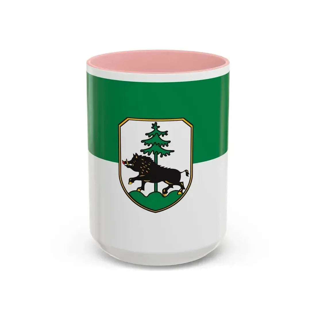 Flag of Ebersberg Germany - Accent Coffee Mug 15oz Pink - Go Mug Yourself
