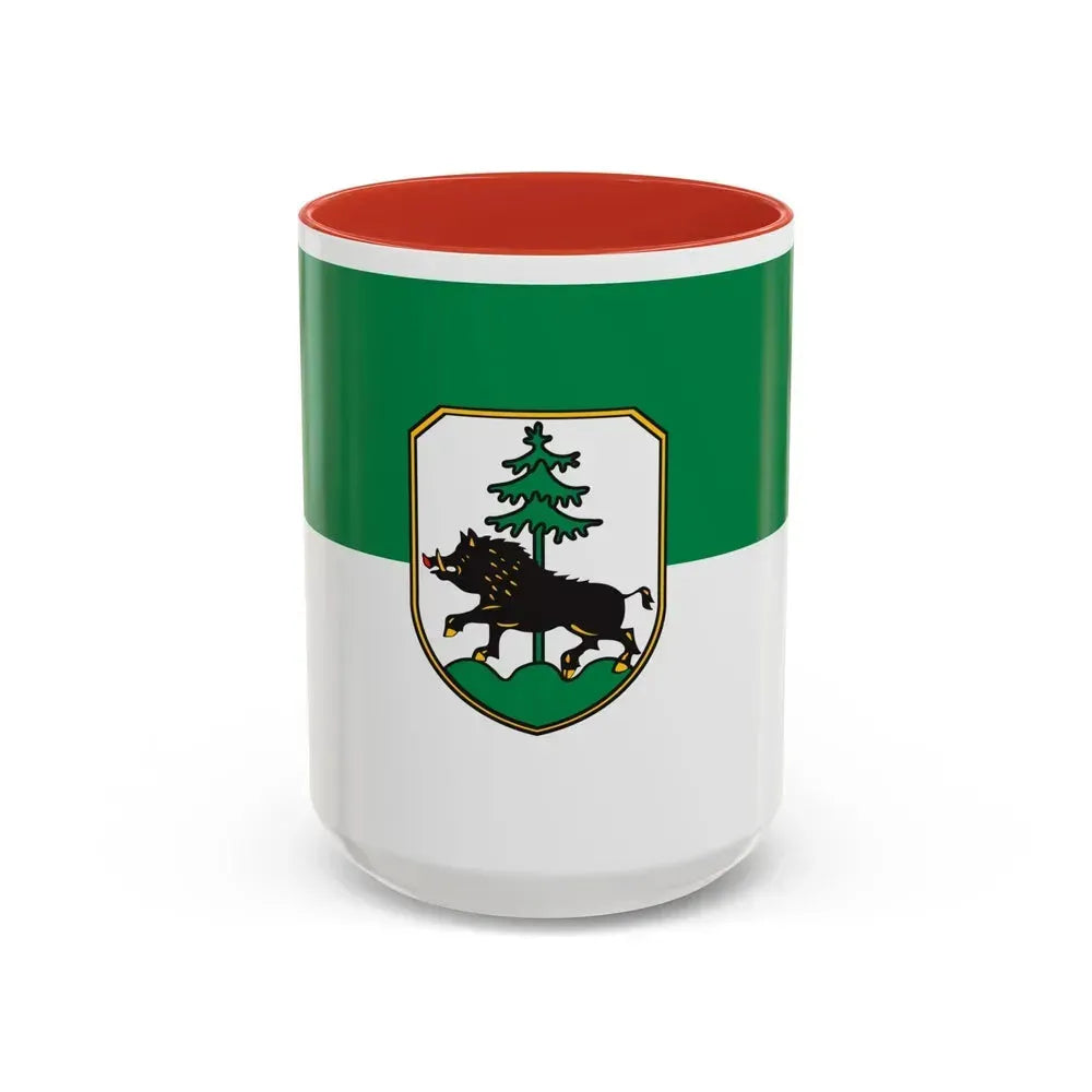 Flag of Ebersberg Germany - Accent Coffee Mug 15oz Red - Go Mug Yourself