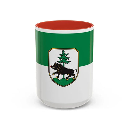 Flag of Ebersberg Germany - Accent Coffee Mug 15oz Red - Go Mug Yourself