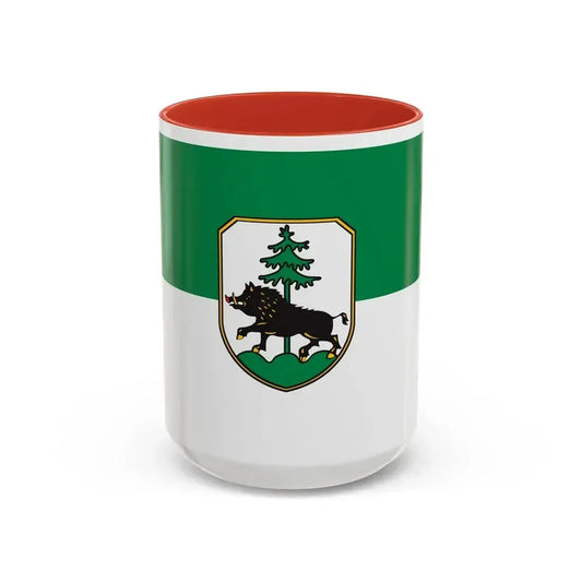 Flag of Ebersberg Germany - Accent Coffee Mug 15oz Red - Go Mug Yourself