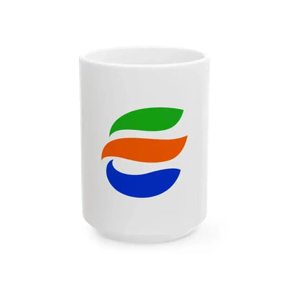 Flag of Echizen Fukui city (Japan) White Coffee Mug 15oz - Go Mug Yourself
