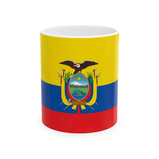 Flag of Ecuador (Ecuador) White Coffee Mug 11oz - Go Mug Yourself