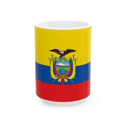 Flag of Ecuador (Ecuador) White Coffee Mug 15oz - Go Mug Yourself