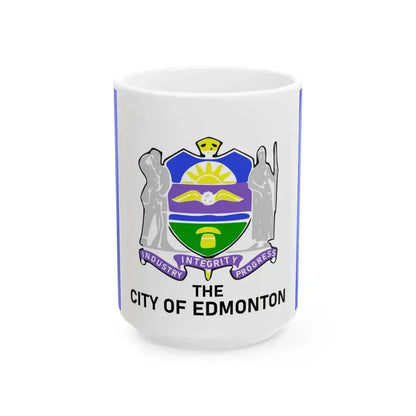 Flag of Edmonton 1966-1986 (Canada) White Coffee Mug 15oz - Go Mug Yourself