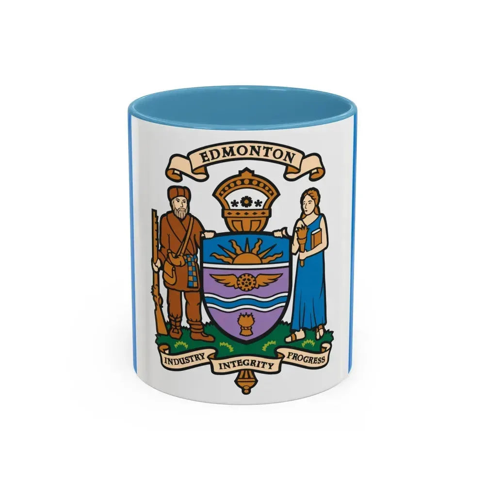 Flag of Edmonton Canada - Accent Coffee Mug 11oz Light Blue - Go Mug Yourself