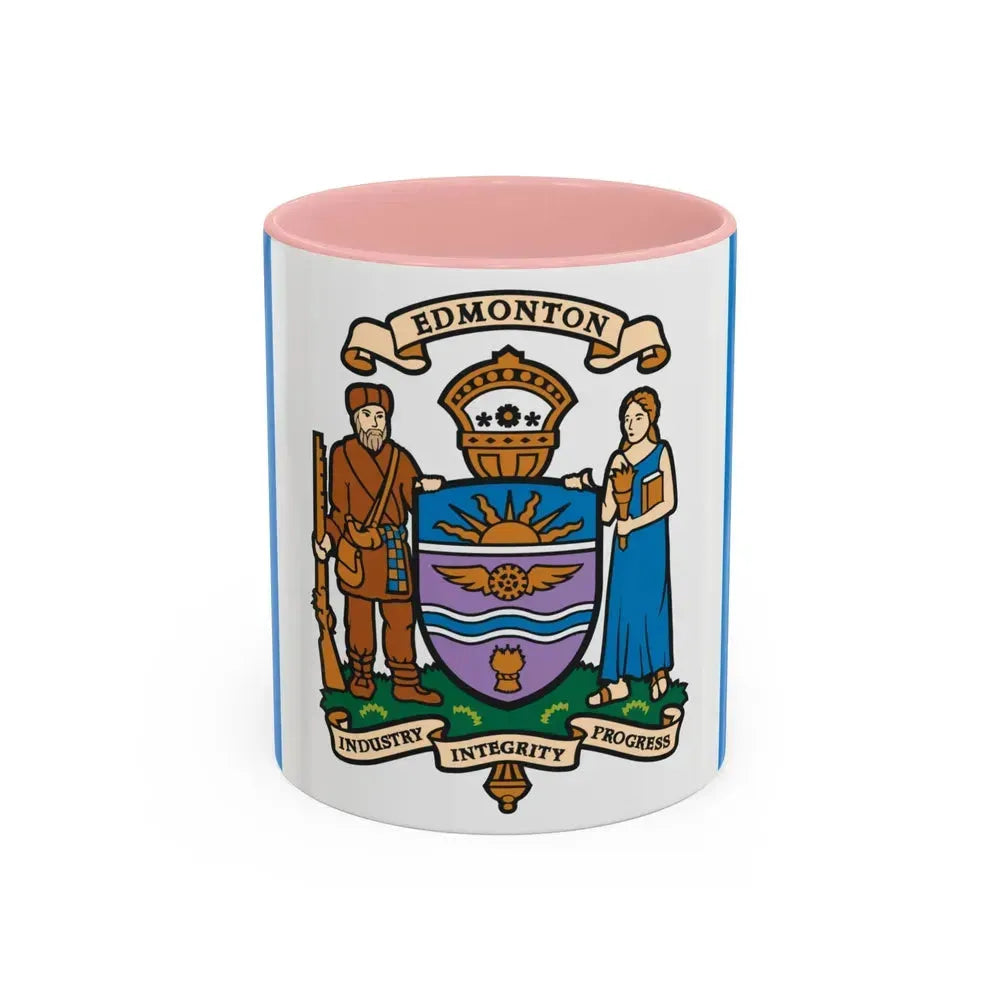 Flag of Edmonton Canada - Accent Coffee Mug 11oz Pink - Go Mug Yourself