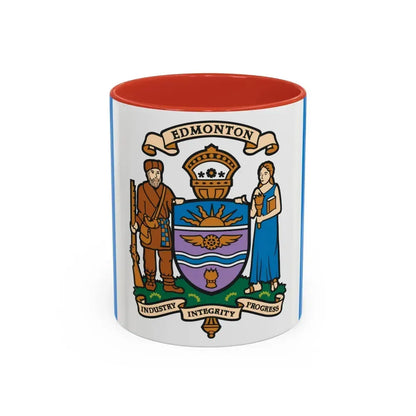 Flag of Edmonton Canada - Accent Coffee Mug 11oz Red - Go Mug Yourself