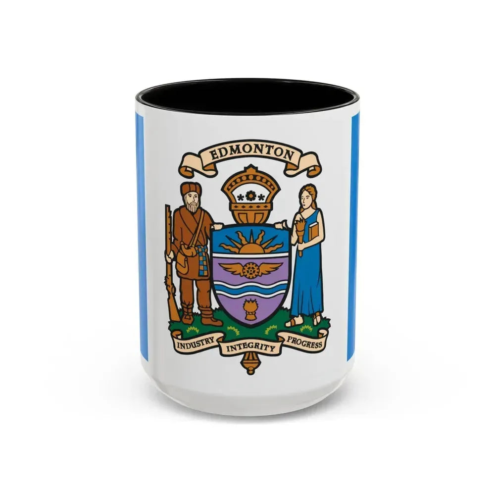 Flag of Edmonton Canada - Accent Coffee Mug 15oz Black - Go Mug Yourself