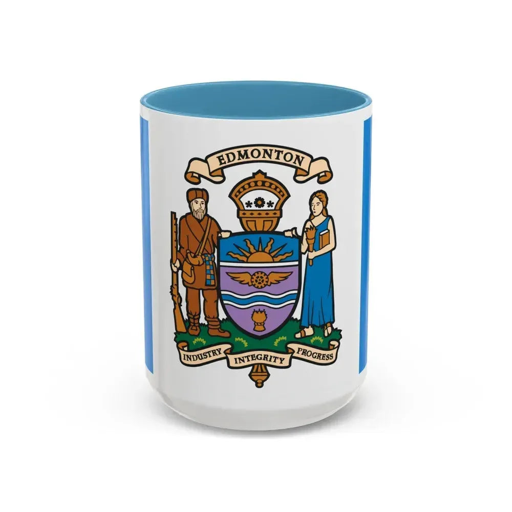 Flag of Edmonton Canada - Accent Coffee Mug 15oz Light Blue - Go Mug Yourself