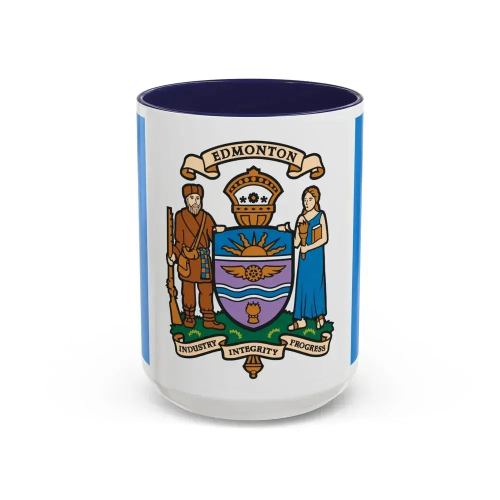 Flag of Edmonton Canada - Accent Coffee Mug 15oz Navy - Go Mug Yourself
