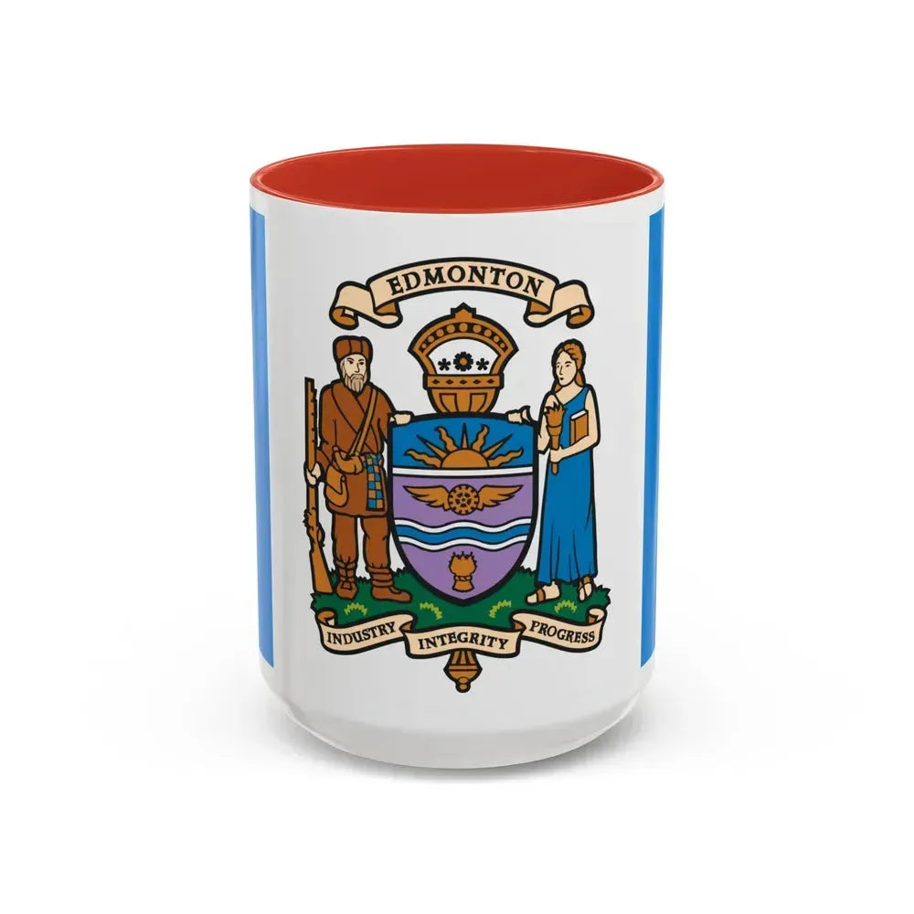 Flag of Edmonton Canada - Accent Coffee Mug 15oz Red - Go Mug Yourself