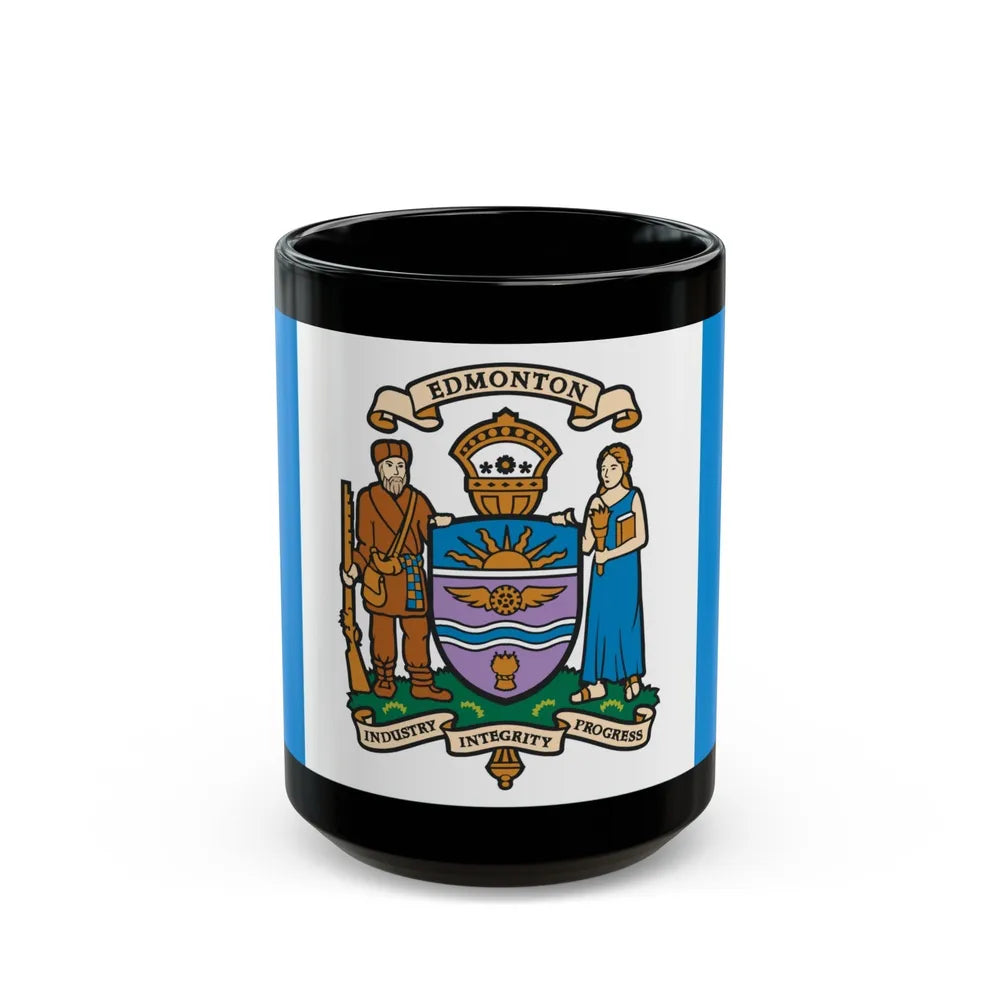 Flag of Edmonton Canada - Black Coffee Mug-15oz-Go Mug Yourself