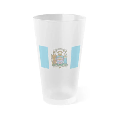 Flag of Edmonton Canada - Frosted Pint Glass 16oz 16oz Frosted - Go Mug Yourself