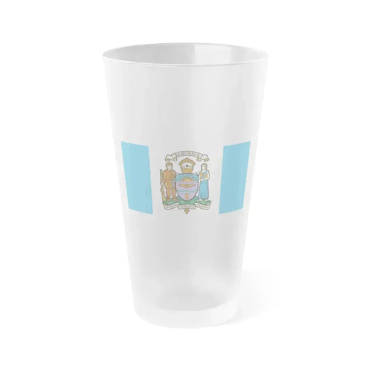 Flag of Edmonton Canada - Frosted Pint Glass 16oz 16oz Frosted - Go Mug Yourself