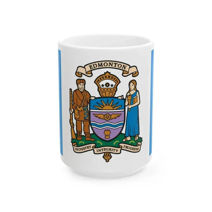 Flag of Edmonton Canada - White Coffee Mug 15oz - Go Mug Yourself