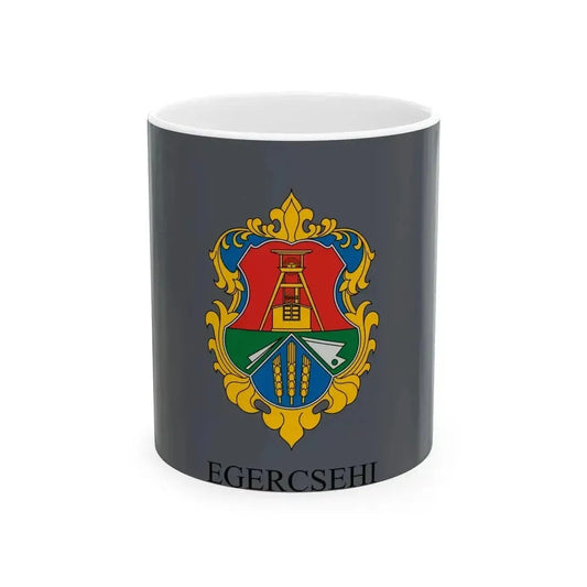 Flag of Egercsehi (Hungary) White Coffee Mug 11oz - Go Mug Yourself