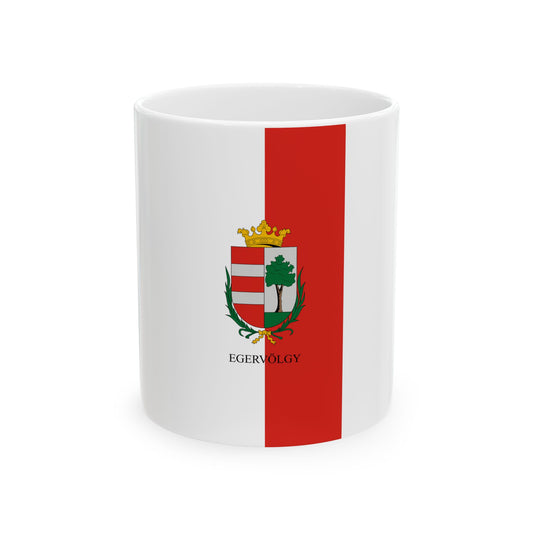 Flag of Egervolgy (Hungary) White Coffee Mug-11oz-Go Mug Yourself