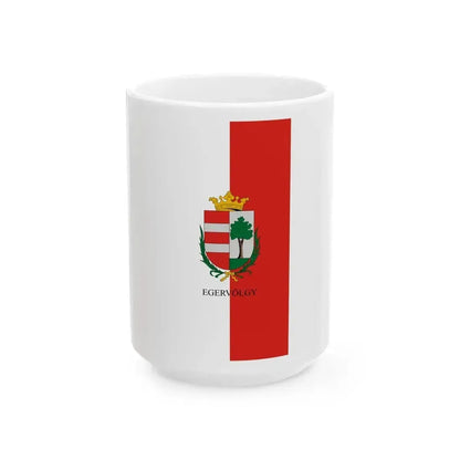Flag of Egervolgy (Hungary) White Coffee Mug 15oz - Go Mug Yourself