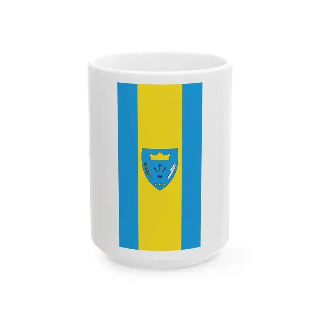 Flag of Egyhazasdengeleg vertical (Hungary) White Coffee Mug 15oz - Go Mug Yourself
