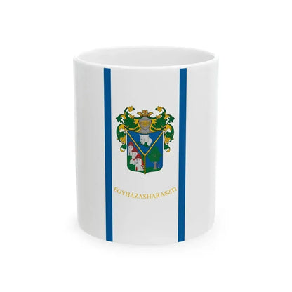Flag of Egyhazasharaszti (Hungary) White Coffee Mug 11oz - Go Mug Yourself