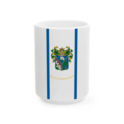 Flag of Egyhazasharaszti (Hungary) White Coffee Mug 15oz - Go Mug Yourself
