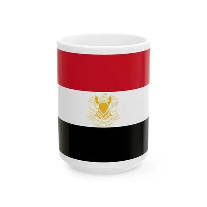 Flag of Egypt 1972-1984 (Egypt) White Coffee Mug 15oz - Go Mug Yourself